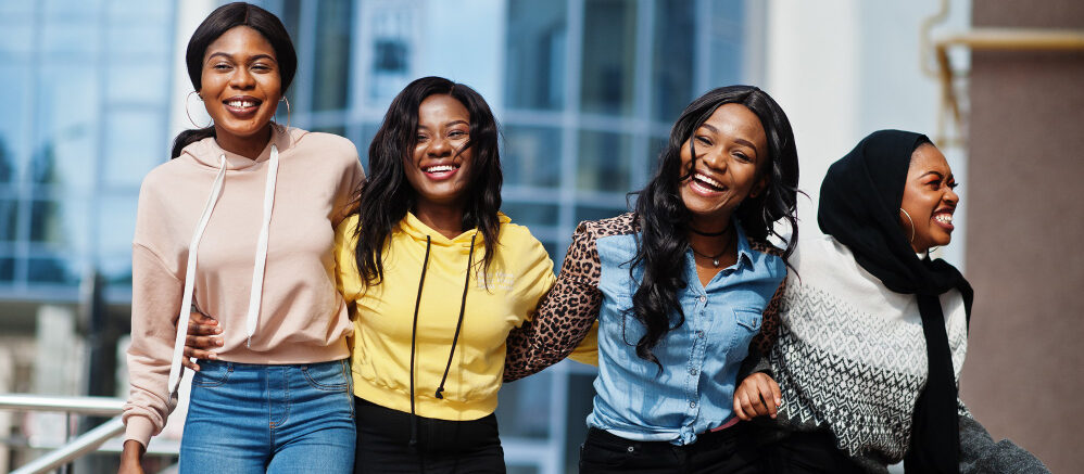 Woman speaking with a microphone