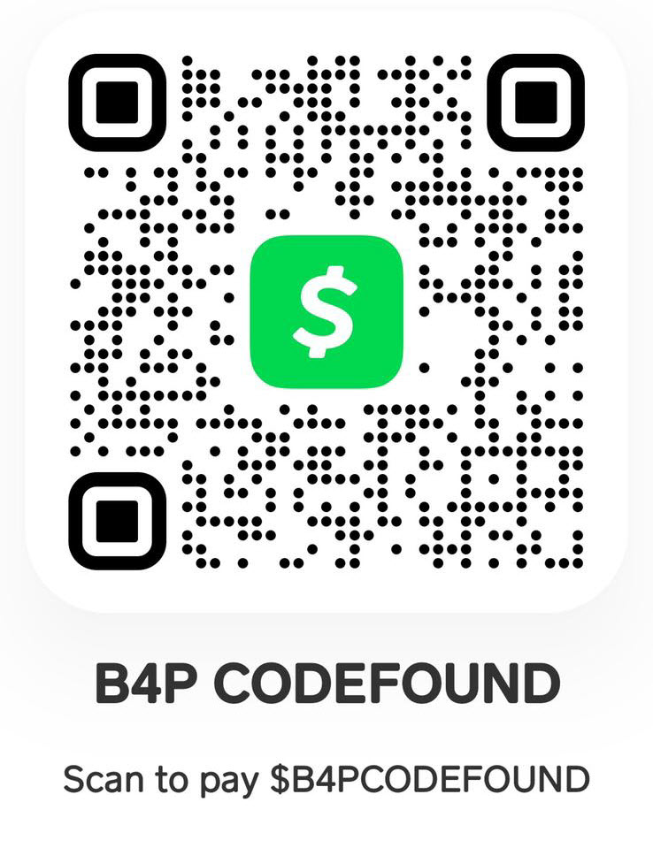 Cash App QR Code for B4P CODEFOUND